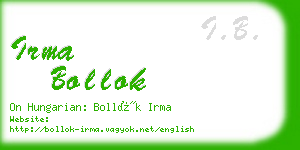 irma bollok business card